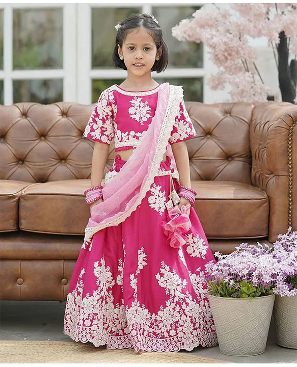 Marriage reception modern lehenga: Hot Pink Velvet Lengha for Bride – B Anu  Designs