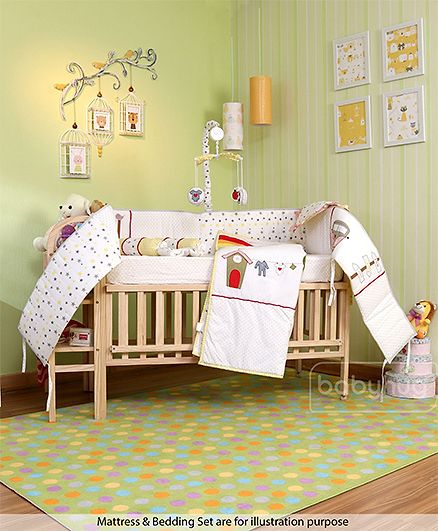 Babyhug Lily Wooden Cot with Detachable Bassinet & Side Shelf - Light Brown| Adjustable Height| Wheels for Easy Movement| Easy to Assemble| Mosquito Net| Foldable Side Rail|Extendable Head Board
