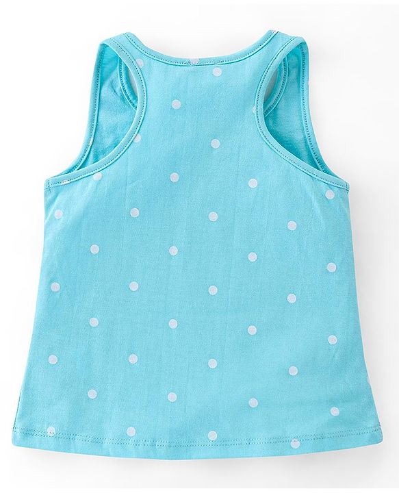 Babyhug 100% Cotton Sleeveless Top and Shorts Set Vacay Print - Blue & Pink