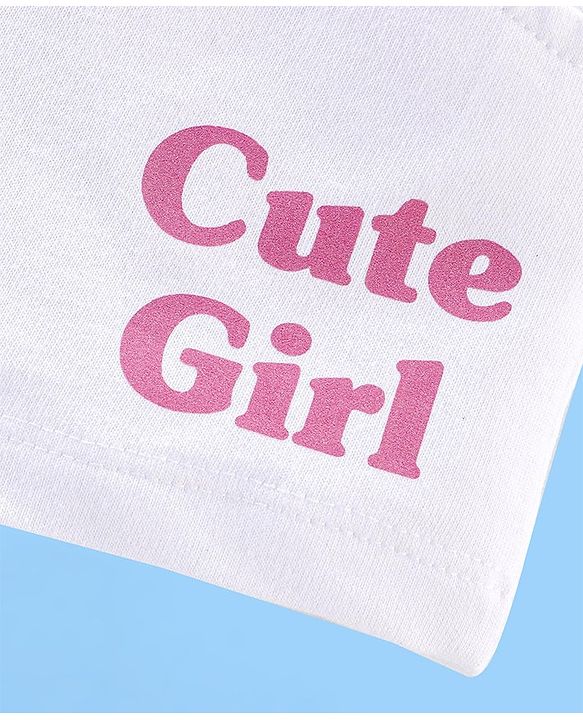 Babyhug 100% Cotton Knit Half Sleeves Top with Shorts Tie Dye Print - Pink & White