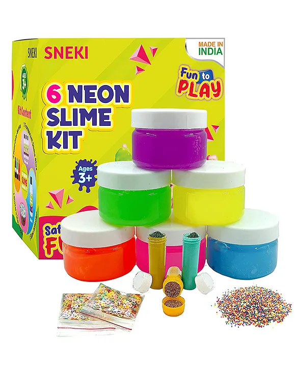 SNEKI Fruit Scented DIY Magic Neon Slime Gel Jelly with Activity Kit Pack  of 6 Multicolour 50 g each Online India, Buy Art & Creativity Toys for  (3-15Years) at  - 13402672