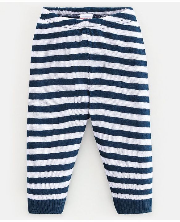 Babyhug Knit Full Sleeves Sweater Set Penguin Design - Red & Navy Blue