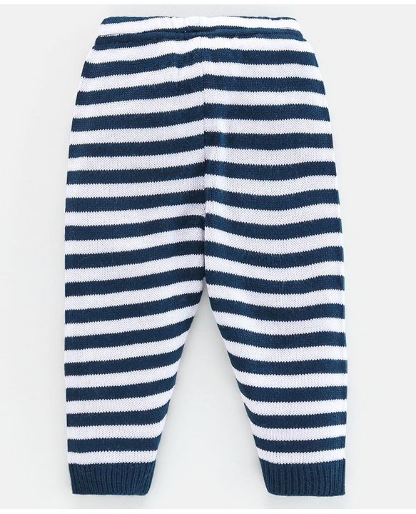 Babyhug Knit Full Sleeves Sweater Set Penguin Design - Red & Navy Blue