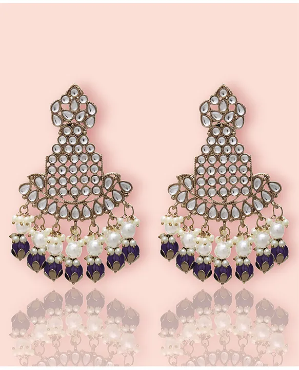 FFC Classy Kundan Earrings Black Online in India, Buy at Best Price from  Firstcry.com - 13448707
