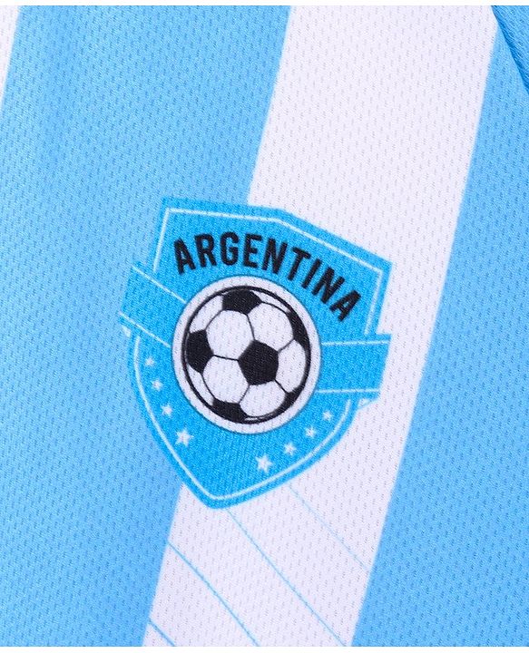 Pine Active Half Sleeves  Tee with Shorts Argentina Football Set - Blue