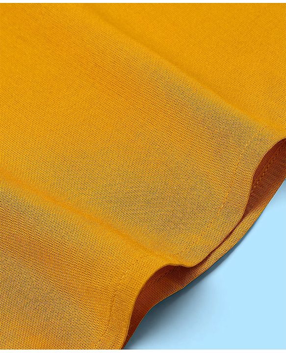 Pine Kids Rayon Woven Full Sleeves Solid Pathani Kurta- Yellow