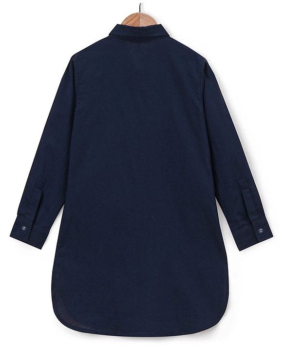 Pine Kids Full Sleeves Solid Pathani Kurta & Pyjama Set Solid Colour - Navy  Blue