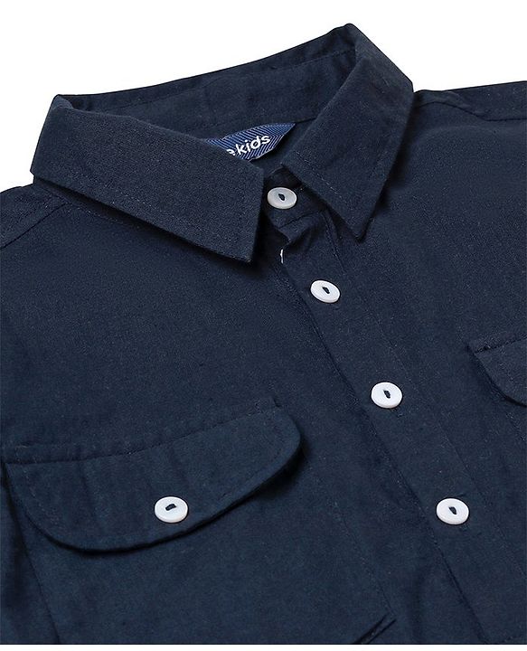 Pine Kids Full Sleeves Solid Pathani Kurta & Pyjama Set Solid Colour - Navy  Blue