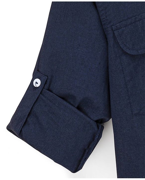Pine Kids Full Sleeves Solid Pathani Kurta & Pyjama Set Solid Colour - Navy  Blue