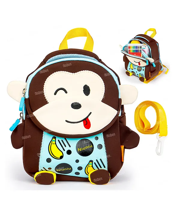 Fiddlerz School Bag for Kids Small Size Picnic Bag for Baby Boys Girls Lightweight Travel Mini Backpack for Kids Dark Brown Online in India Buy at Best Price from FirstCry