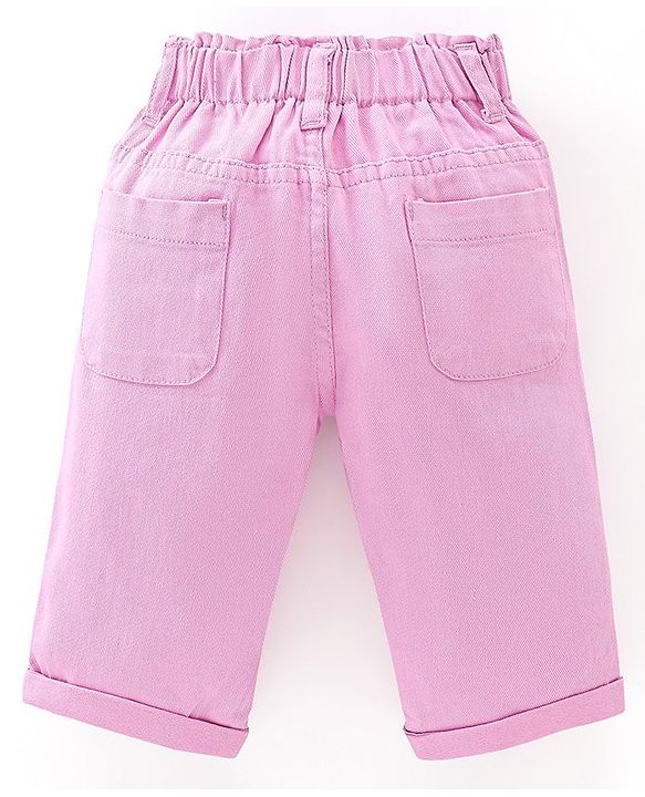 Babyhug Cotton Stretchable Capri Solid- Lilac