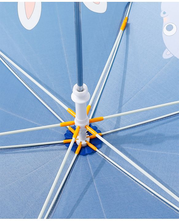 Babyhug Cartoon Animal Print Umbrella  Free Size - Navy Blue