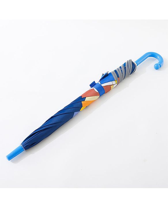 Babyhug Cartoon Animal Print Umbrella  Free Size - Navy Blue
