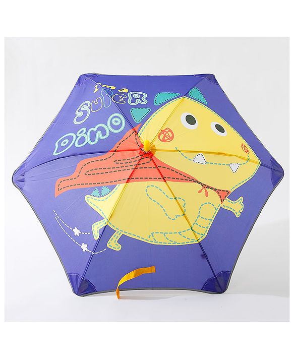 Babyhug Free Size Umbrella Dino Print - Blue & Yellow