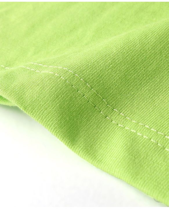 Pine Kids 100% Cotton Knit Half Sleeves Bio Washed Solid Color T-Shirt - Lime Punch