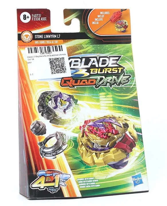 Beyblade Burst QuadDrive Ultimate Evo Valtryek V7 Spinning Top Starter Pack  -- Battling Game Top Toy with Launcher - Beyblade