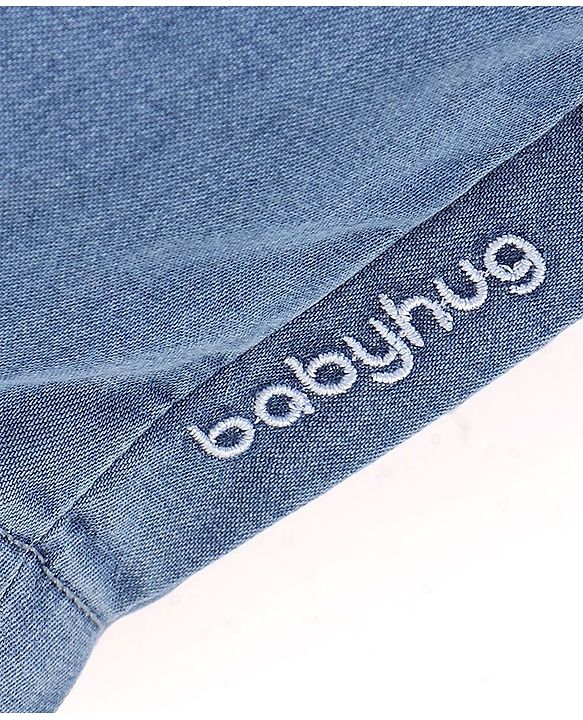 Babyhug Cotton Denim Ankle Length Solid Colour Culottes- Blue