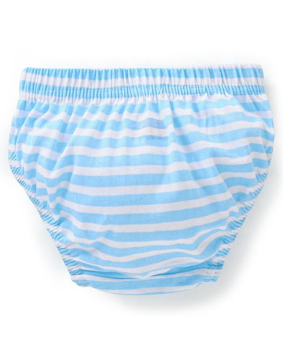 Babyhug 100% Cotton Knit Antibacterial Panties Stripes & Butterfly Print Pack of 3 - Pink & Blue