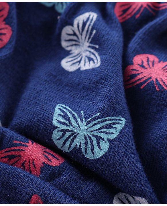 Babyhug 100% Cotton Knit Antibacterial Panties Stripes & Butterfly Print Pack of 3 - Pink & Blue