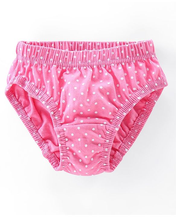 Babyhug 100% Cotton Antibacterial Panties Polka Dot Print Pack of 5 - Pink Blue & Yellow