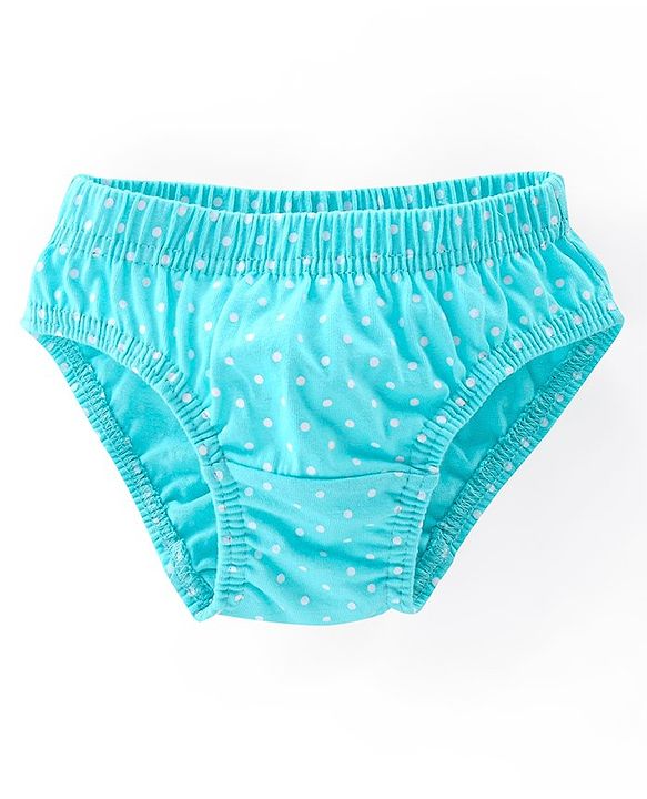 Babyhug 100% Cotton Antibacterial Panties Polka Dot Print Pack of 5 - Pink Blue & Yellow
