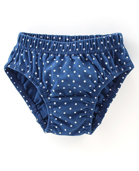 Babyhug 100% Cotton Antibacterial Panties Polka Dot Print Pack of 5 - Pink Blue & Yellow