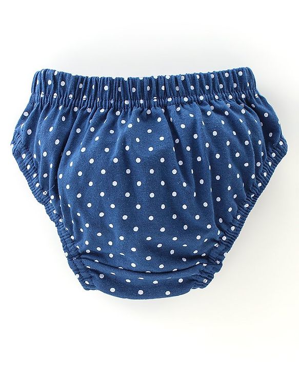 Babyhug 100% Cotton Antibacterial Panties Polka Dot Print Pack of 5 - Pink Blue & Yellow