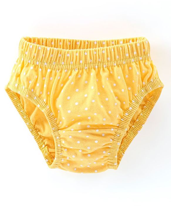 Babyhug 100% Cotton Antibacterial Panties Polka Dot Print Pack of 5 - Pink Blue & Yellow