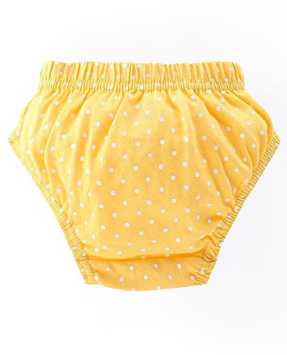 Babyhug 100% Cotton Antibacterial Panties Polka Dot Print Pack of 5 - Pink Blue & Yellow