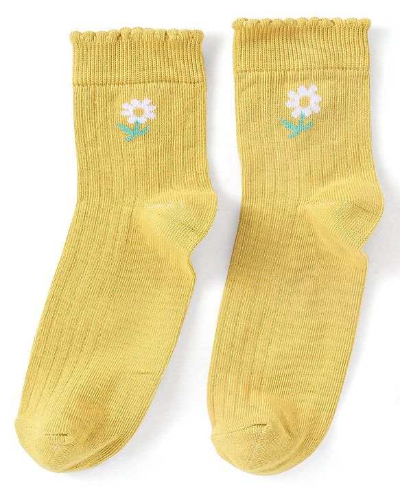 Pine Kids Ankle Length Solid Colour Socks Pack Of 3 - Yellow Purple & Pink