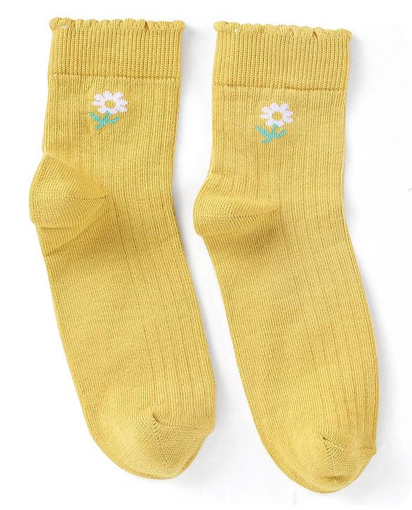 Pine Kids Ankle Length Solid Colour Socks Pack Of 3 - Yellow Purple & Pink
