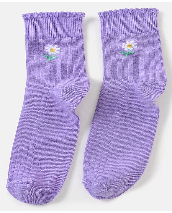 Pine Kids Ankle Length Solid Colour Socks Pack Of 3 - Yellow Purple & Pink