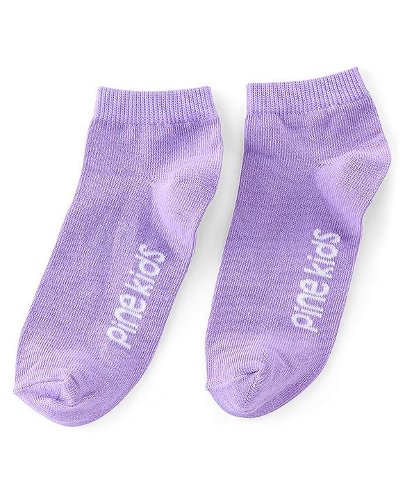 Pine Kids Ankle Length Printed Socks Floral Print Pack Of 3 - Yellow Green & Purple