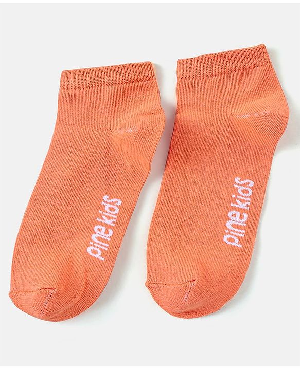 Pine Kids Ankle Length Printed Socks Floral Print Pack Of 3 - Orange White & Pink