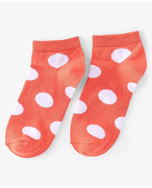 Pine Kids Ankle Length Printed Socks Striped Pack of 3 - Orange & Pink