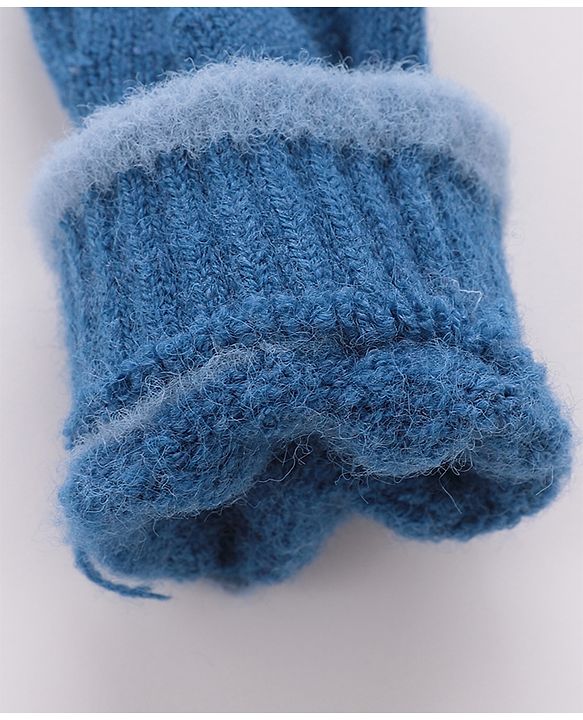 Babyhug Gloves With Rabbit Patch - Navy Blue