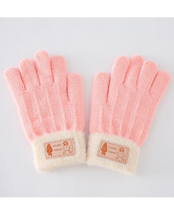 Babyhug Gloves With Rabbit Patch - Navy Blue