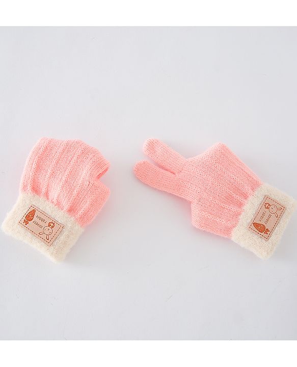 Babyhug Gloves With Rabbit Patch - Navy Blue