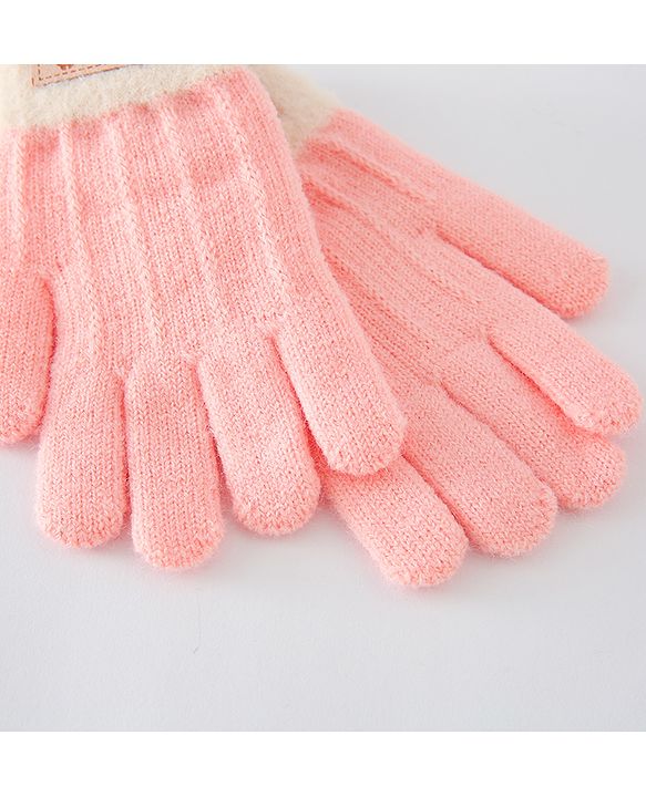 Babyhug Gloves With Rabbit Patch - Navy Blue