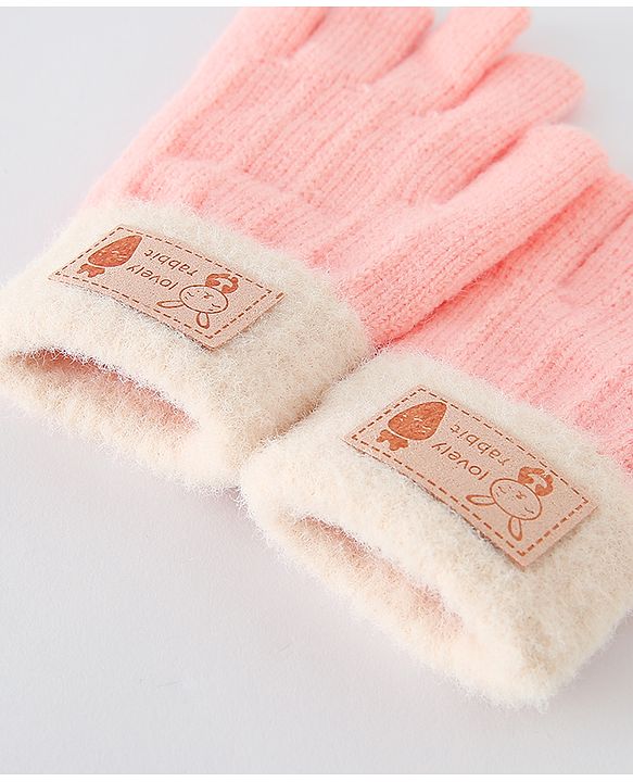Babyhug Gloves With Rabbit Patch - Navy Blue