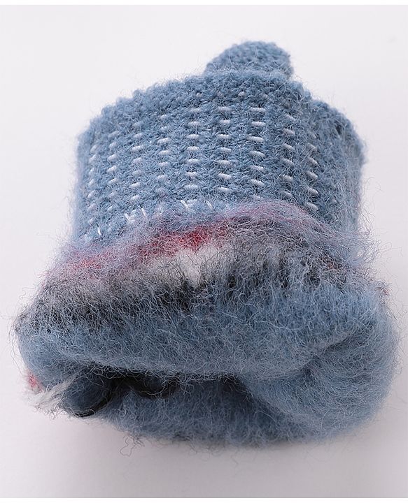 Babyhug Gloves With Stripes Design  - Blue