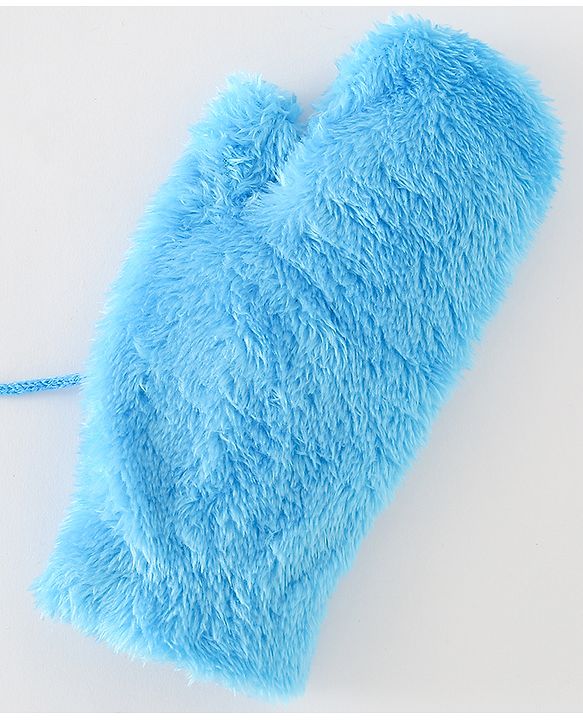 Babyhug Gloves With Text Patch - Blue