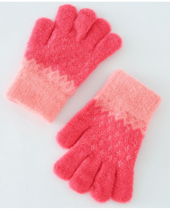 Babyhug Solid Gloves with Pom Pom - Red