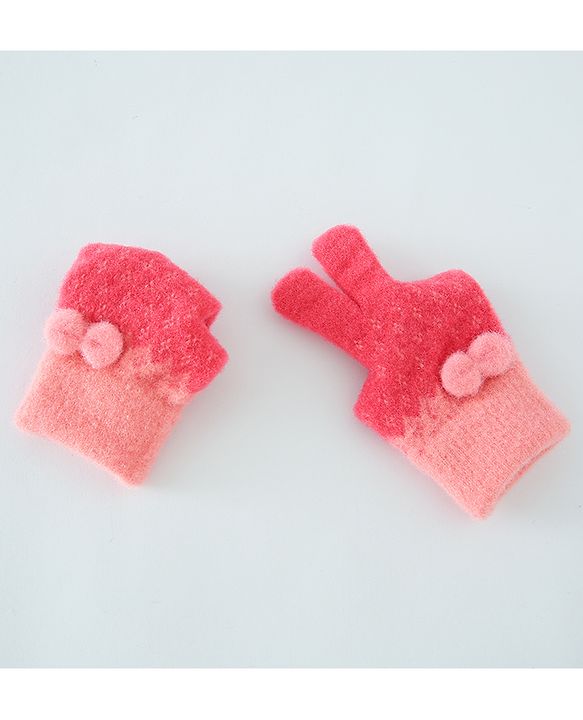 Babyhug Solid Gloves with Pom Pom - Red