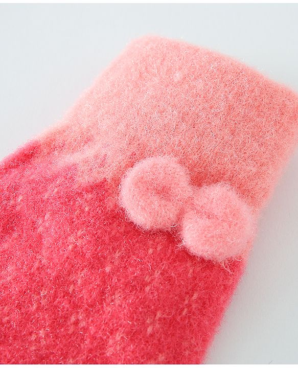 Babyhug Solid Gloves with Pom Pom - Red