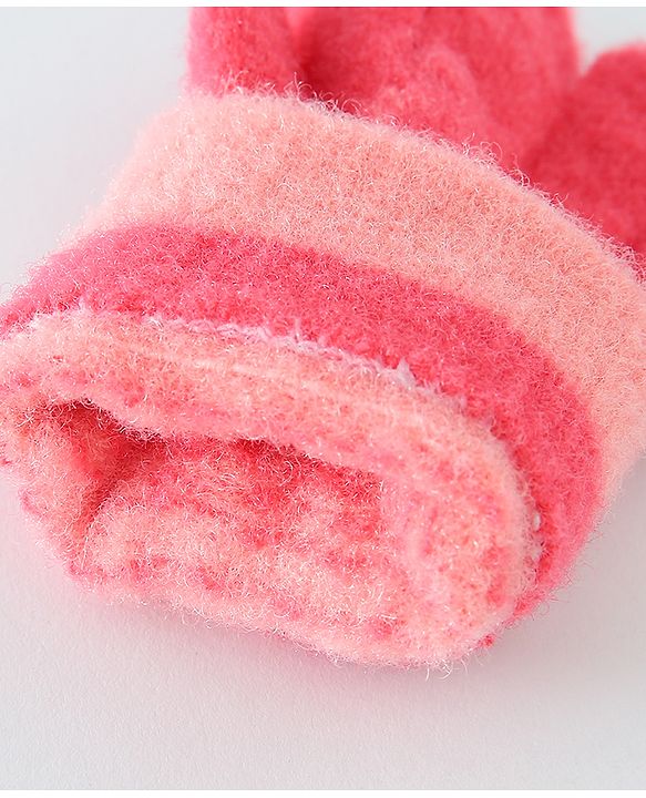 Babyhug Solid Gloves with Pom Pom - Red