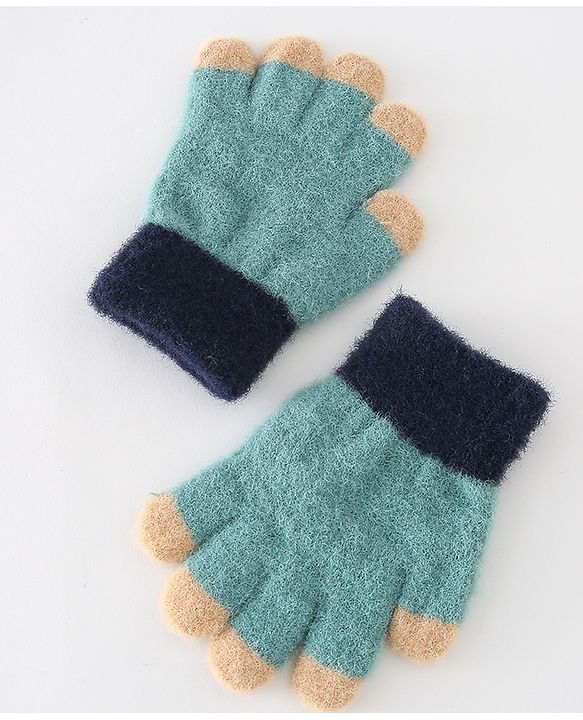Babyhug Gloves With Crocodile Patch - Green