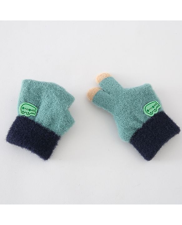 Babyhug Gloves With Crocodile Patch - Green