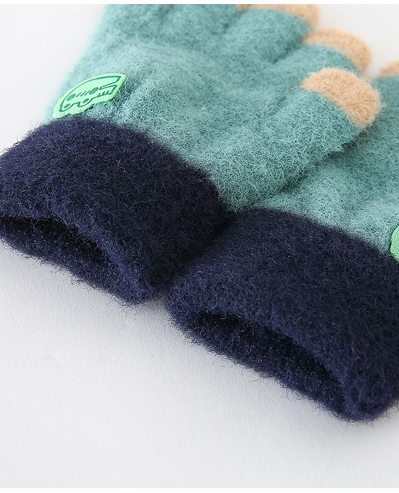 Babyhug Gloves With Crocodile Patch - Green