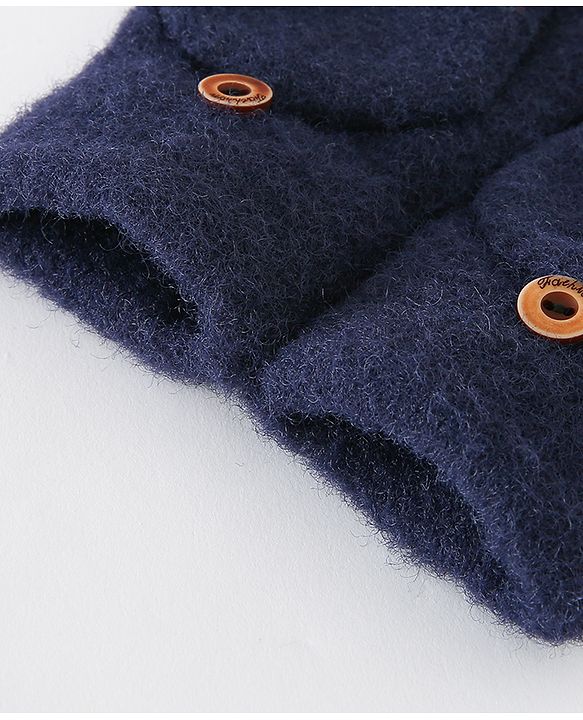 Babyhug Gloves With Car Design -Navy Blue